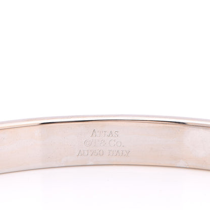 Tiffany 18K White Gold Diamond Atlas Closed Hinged Bangle Bracelet 5 of 7