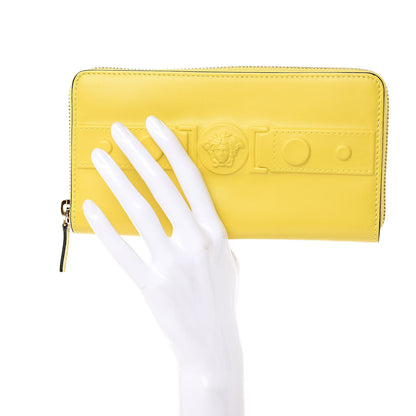 Versace Calfskin Tribute Zip Around Wallet Yellow 2 of 8