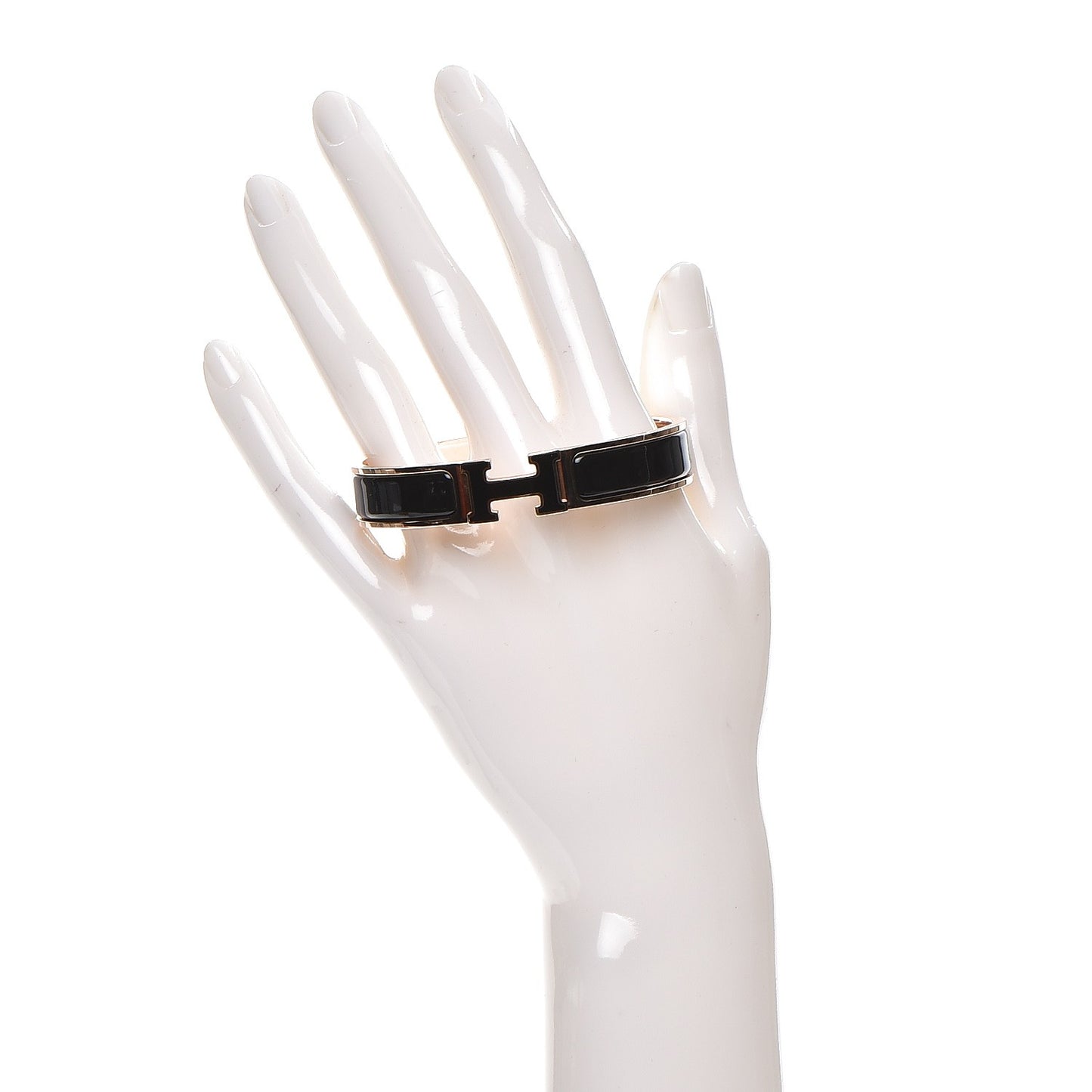 Enamel Narrow Clic Clac H Bracelet GM Black