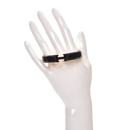 Hermes Enamel Narrow Clic Clac H Bracelet GM Black 2 of 6