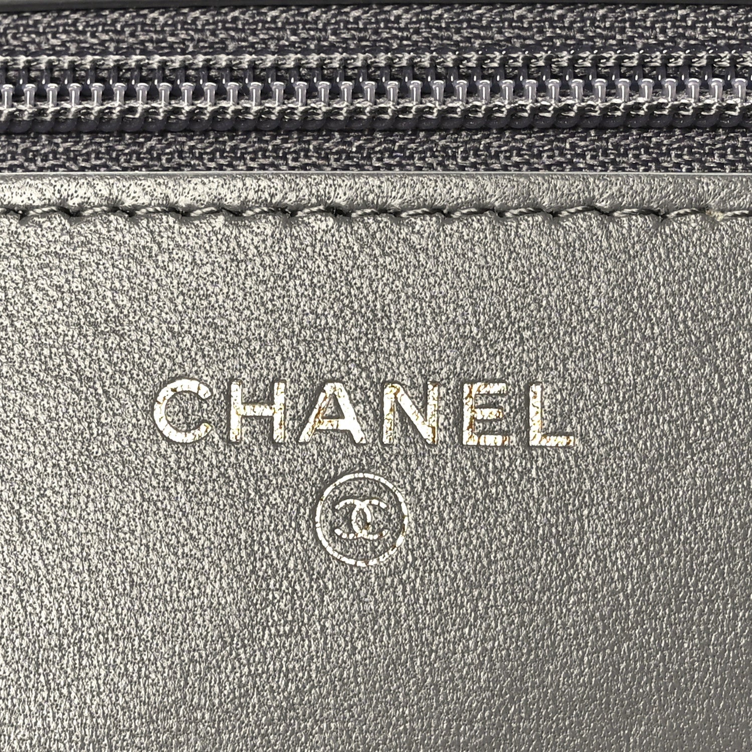 Chanel Lambskin Quilted Chanel 19 Wallet On Chain WOC Dark Grey 6 of 10