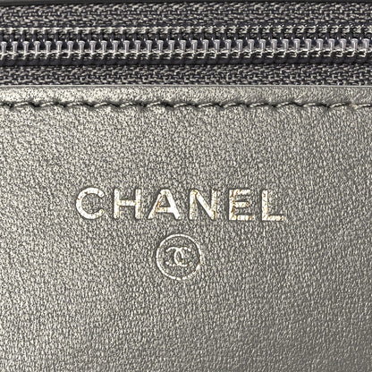 Chanel Lambskin Quilted Chanel 19 Wallet On Chain WOC Dark Grey 6 of 10