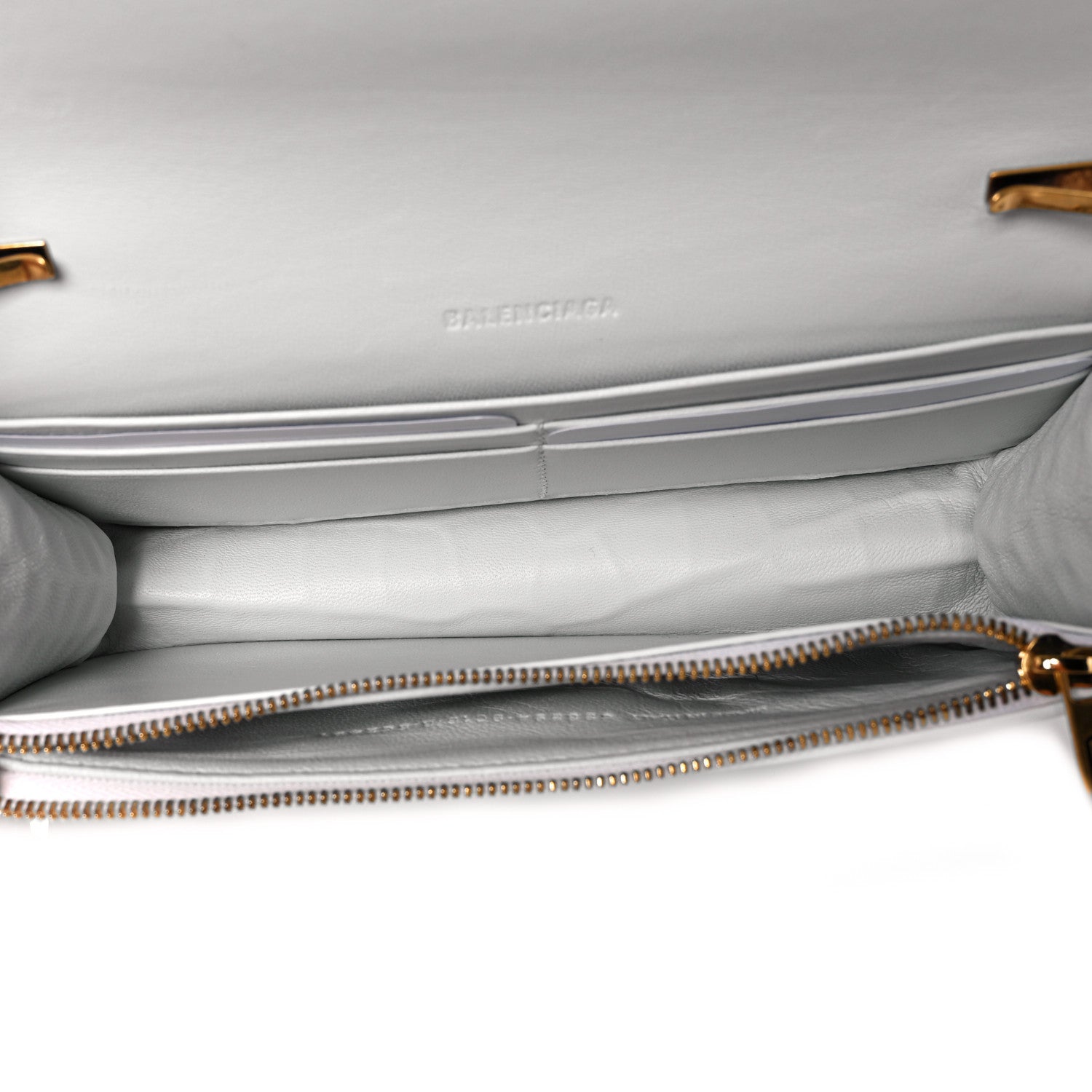 Balenciaga Extra Supple Calfskin Crocodile Embossed Gossip Wallet On Chain Optic White 5 of 9