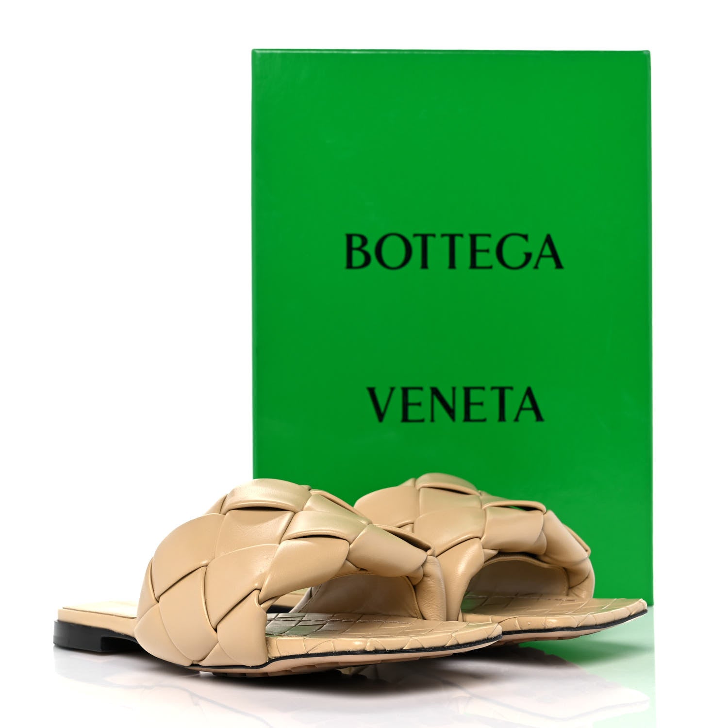 Bottega Veneta Nappa Maxi Intrecciato Lido Flat Sandals 38.5 Cane Sugar 8 of 8