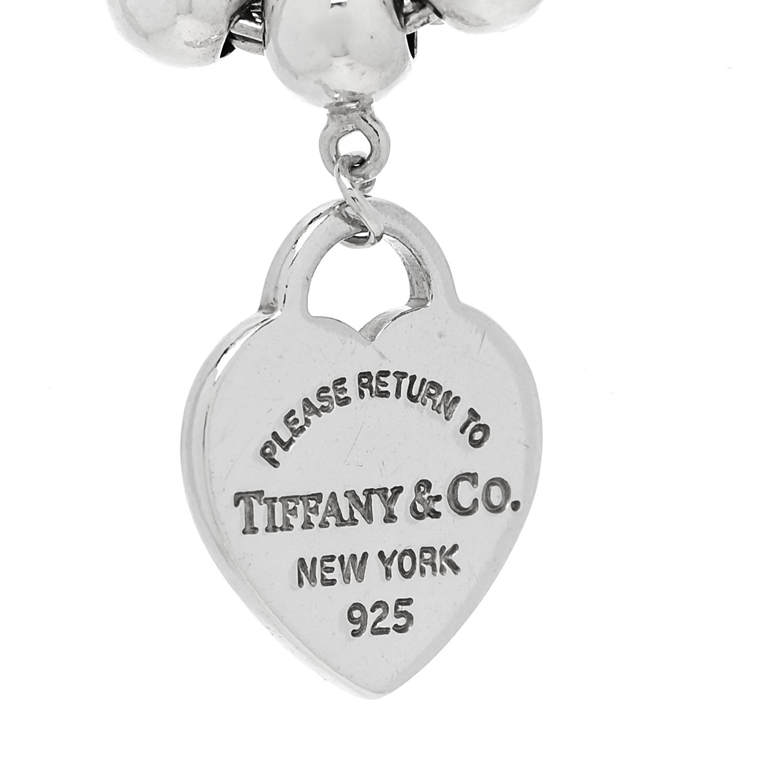 Tiffany Sterling Silver Enamel 4mm Return to Tiffany Heart Tag