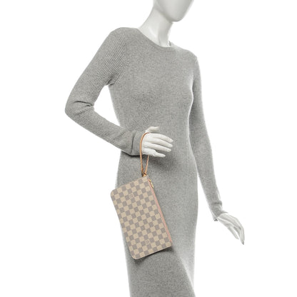 Louis Vuitton Damier Azur Neverfull MM GM Pochette Rose Ballerine 2 of 7
