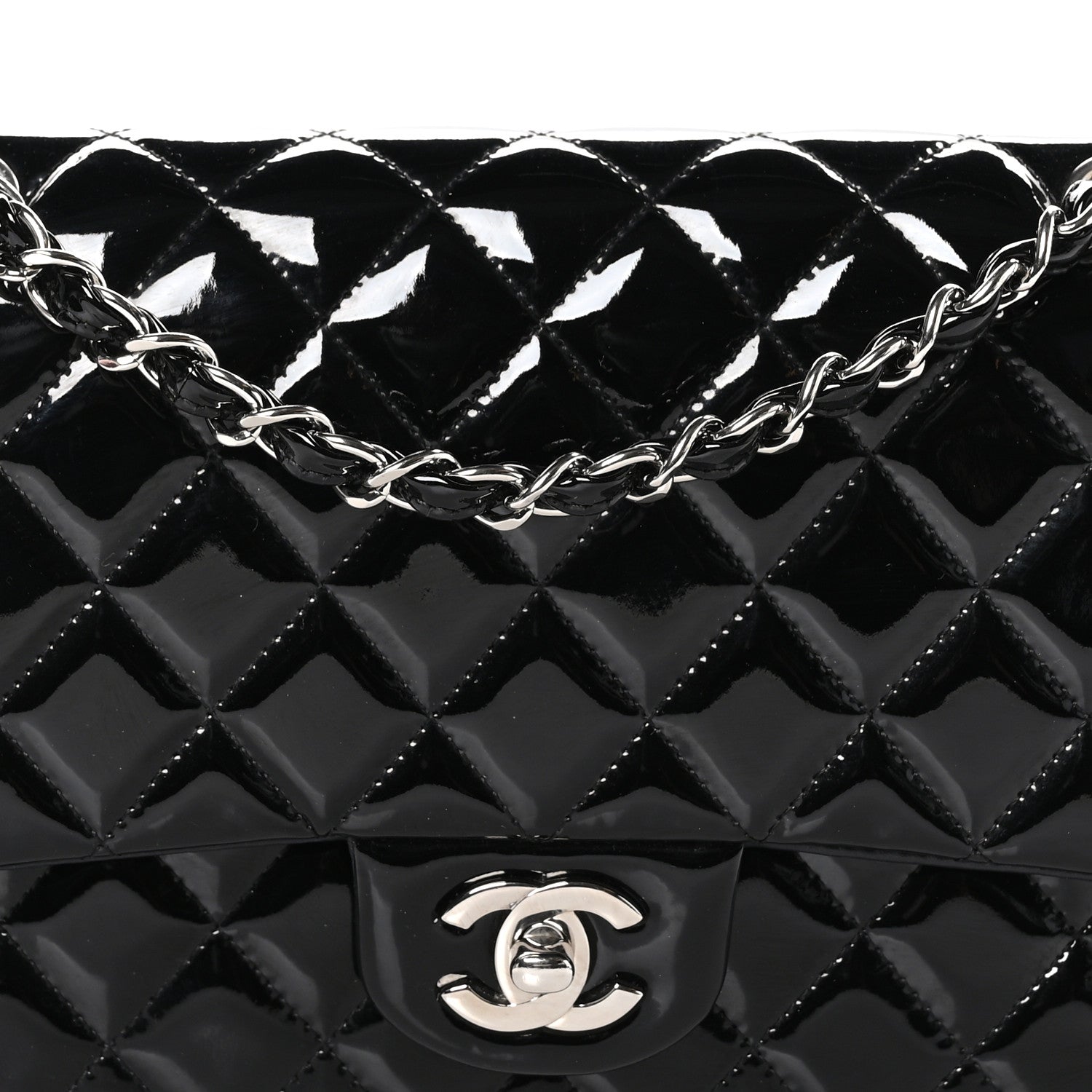 Chanel Patent Quilted Medium Double Flap Black 8 of 10