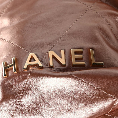 Chanel Metallic Calfskin Quilted Mini Chanel 22 Copper 10 of 13