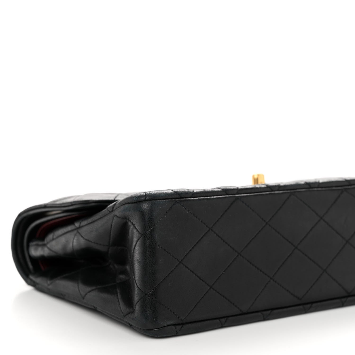 Chanel Lambskin Quilted Medium Double Flap Black 9 of 10