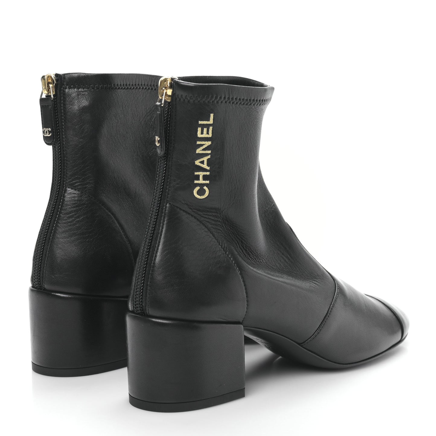 Lambskin Logo Ankle Boots 36.5 Black