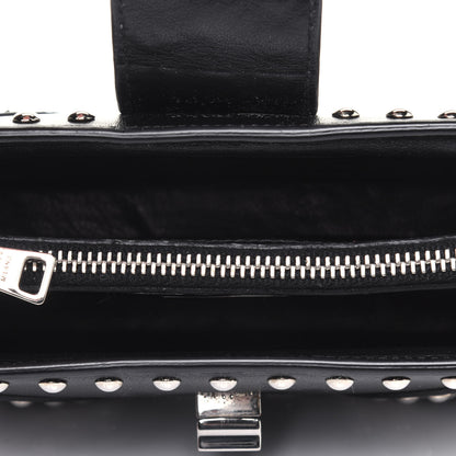 Prada Soft Calf Studded Clutch Black 5 of 12