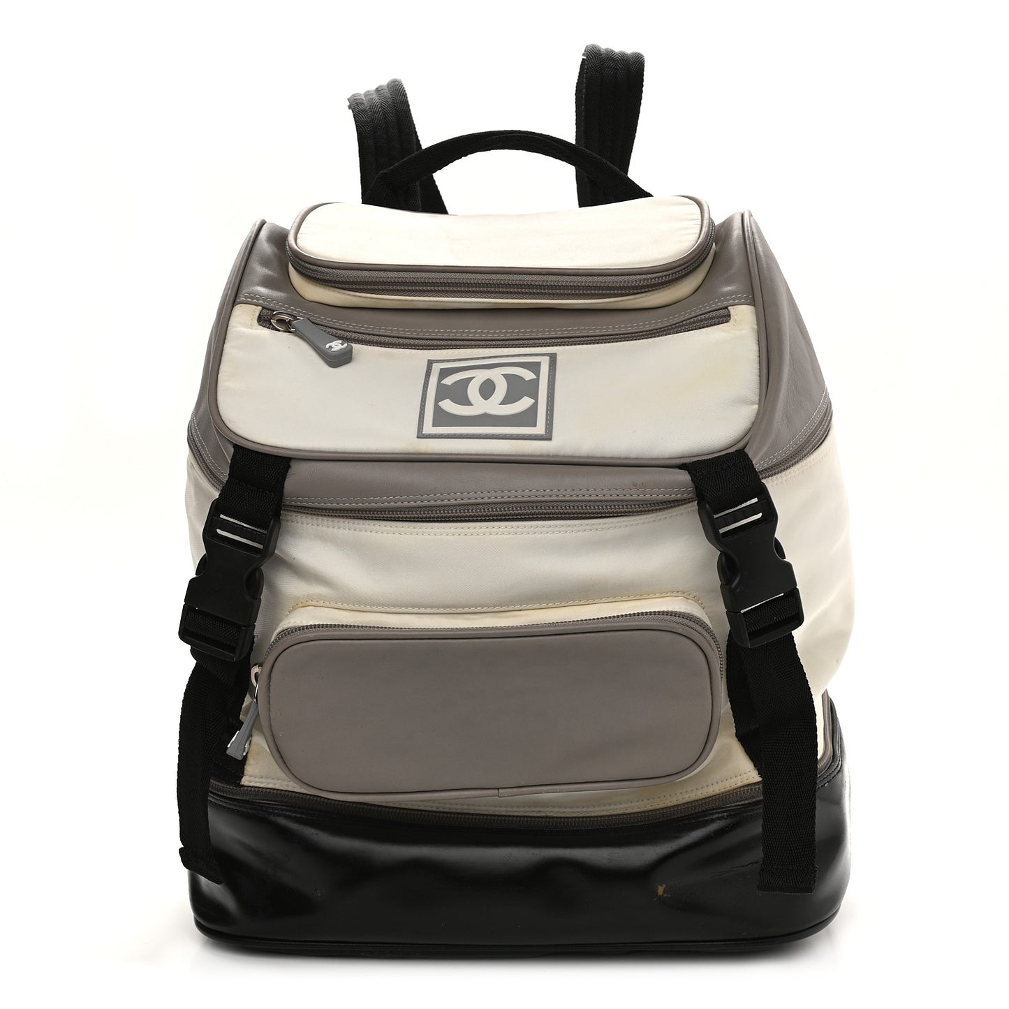 Nylon Sports Backpack Black White