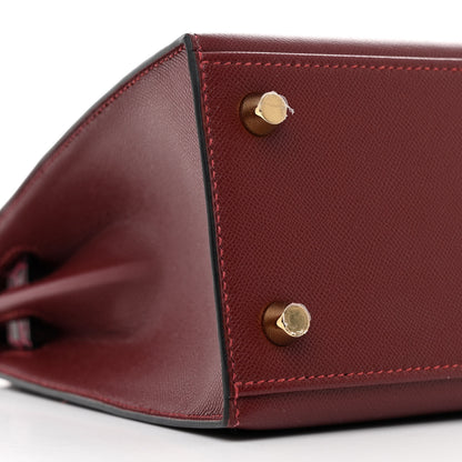 Hermes Madame Calfskin Shiny Alligator Kelly Sellier Touch 25 Rouge H 9 of 12