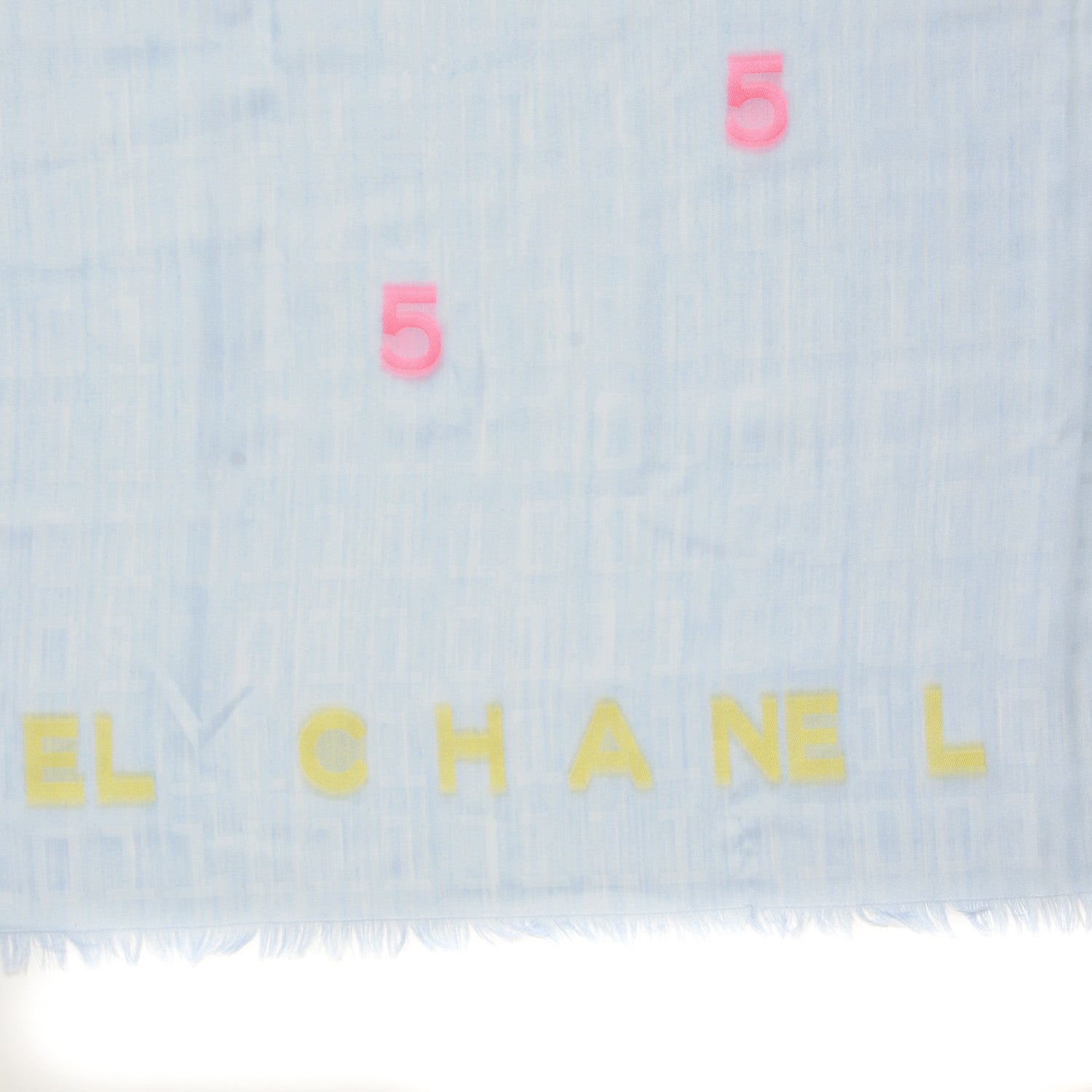 Chanel Silk Cashmere CC Square Scarf Light Blue 4 of 6