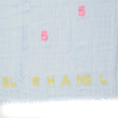 Chanel Silk Cashmere CC Square Scarf Light Blue 4 of 6