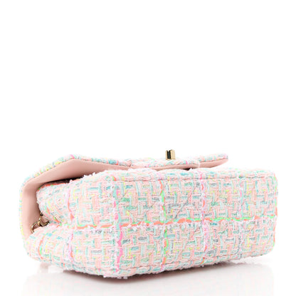 Chanel Tweed Quilted Mini Rectangular Flap Pink Green Orange Purple 4 of 13
