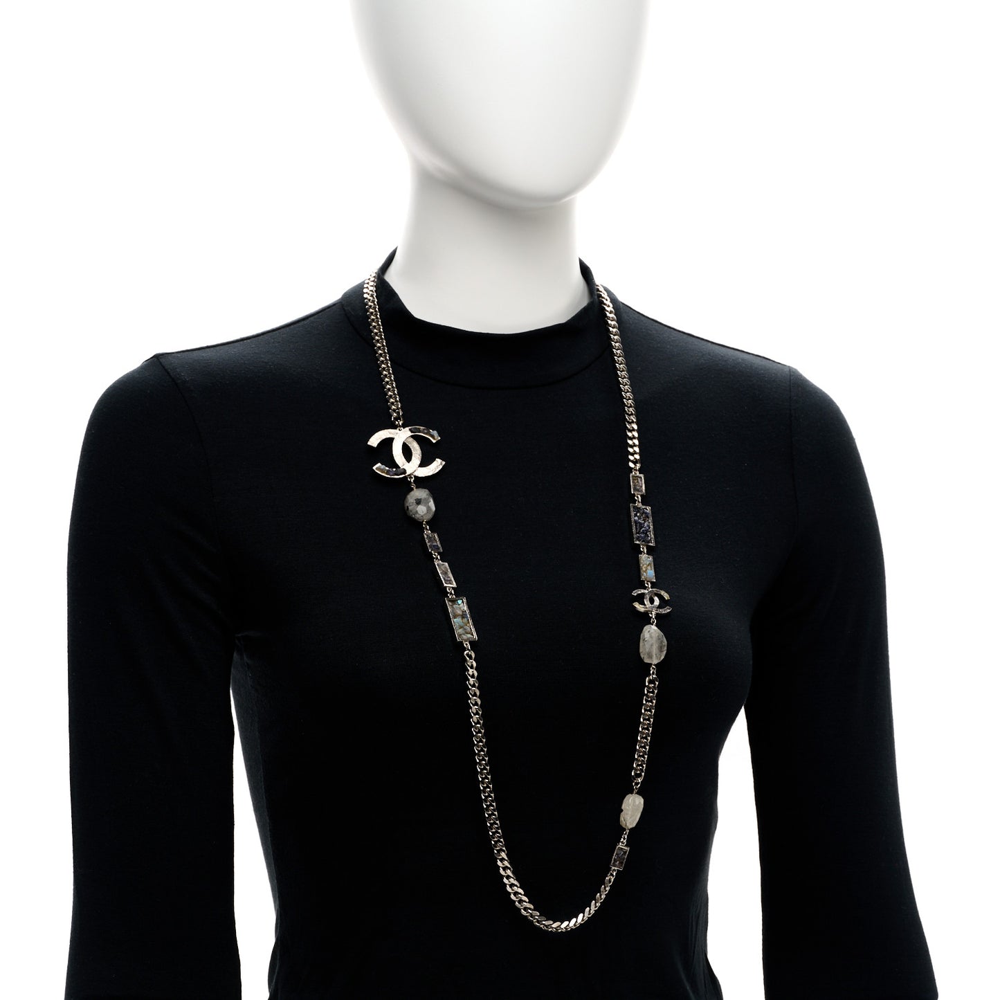 Ruthenium Crystal CC Chain Necklace