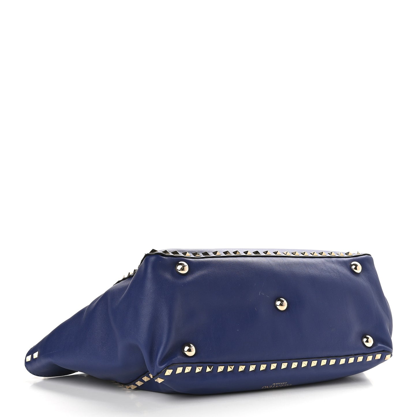 Vitello Medium Rockstud Tote Blue China