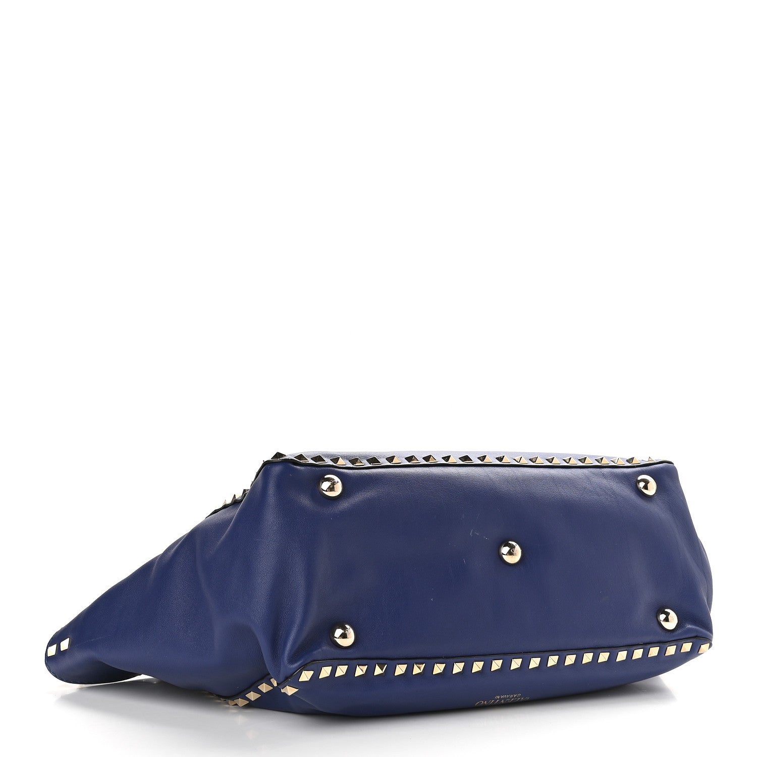 Valentino Garavani Vitello Medium Rockstud Tote Blue China 4 of 11