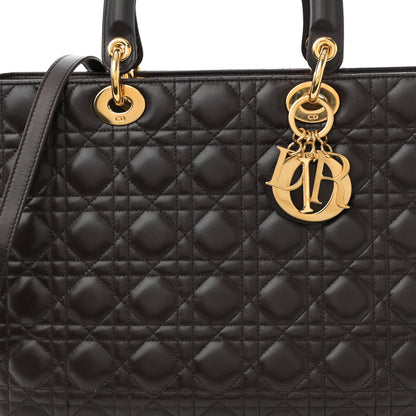 Christian Dior Lambskin Cannage Large Lady Dior Brown 8 of 10
