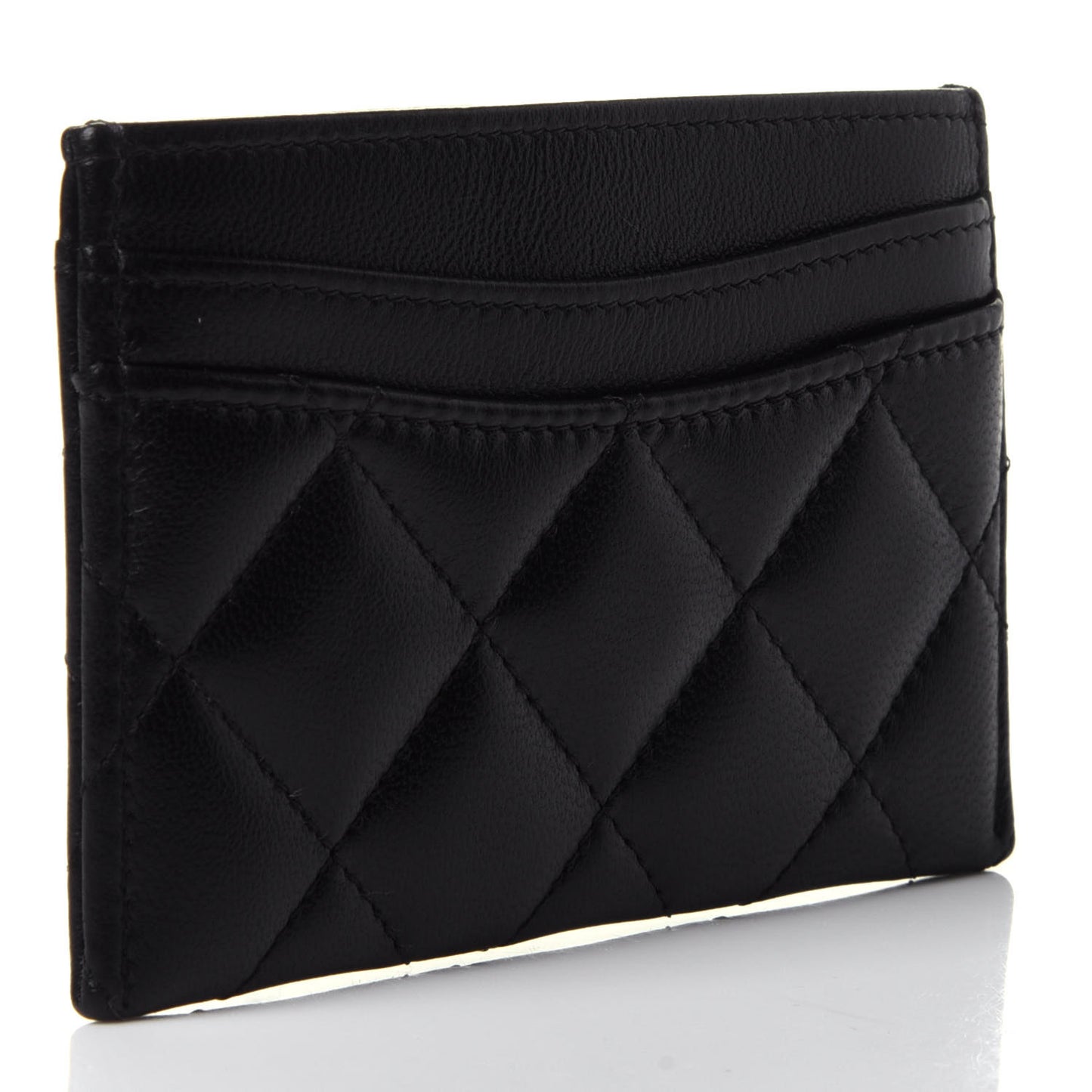 Lambskin Quilted Card Holder So Black