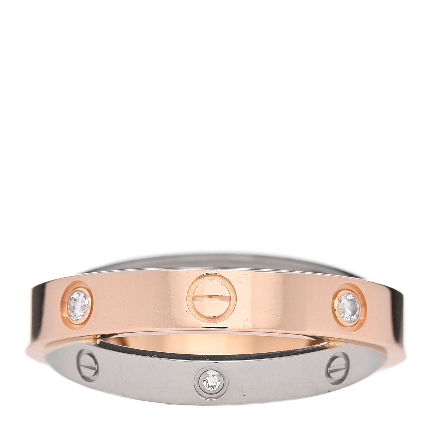 18K Pink White Gold 6 Diamond LOVE Ring  52 6
