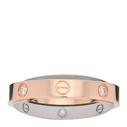 Cartier 18K Pink White Gold 6 Diamond LOVE Ring  52 6 3 of 4