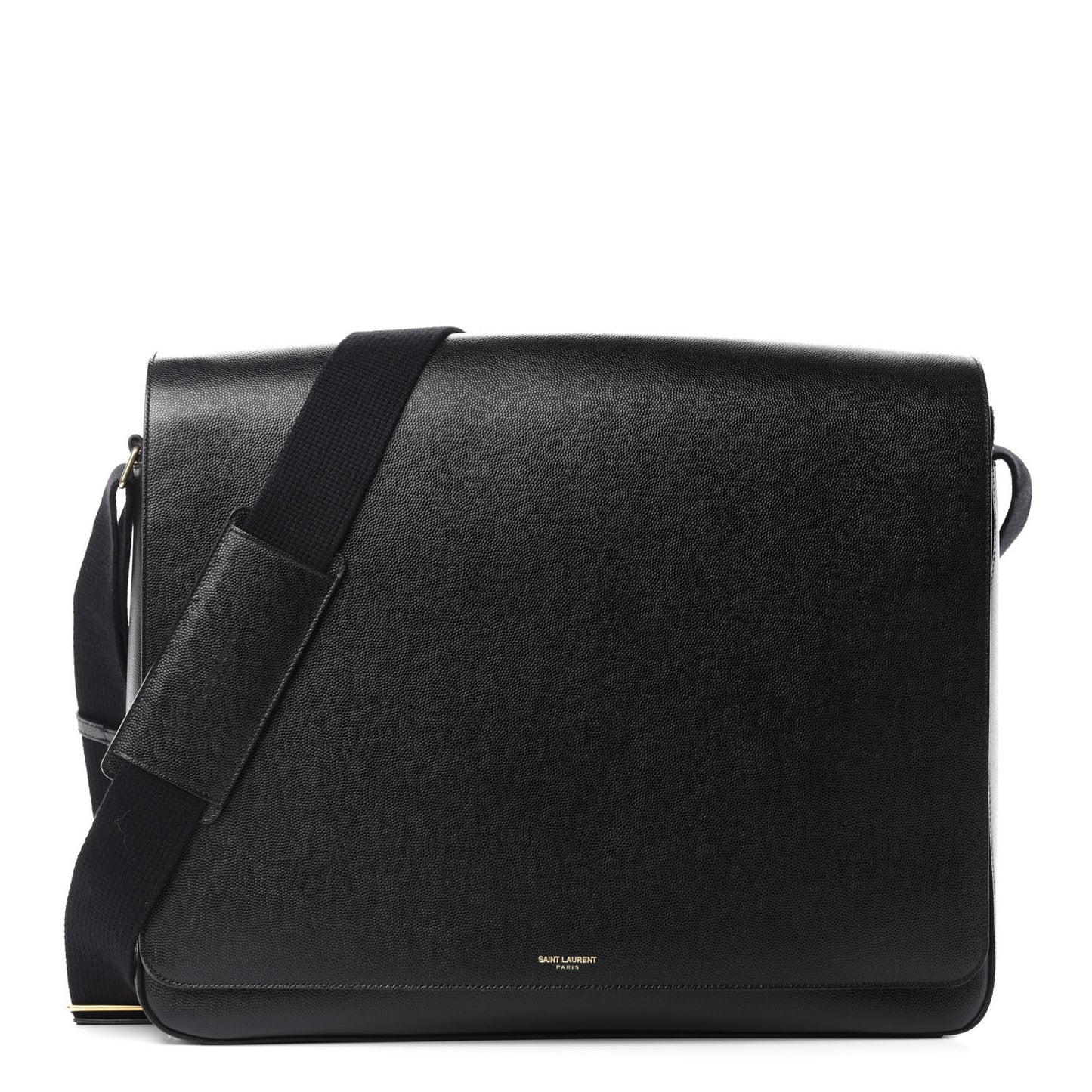 Grain De Poudre Classic Flap Front Messenger Bag Black