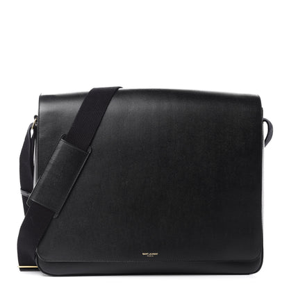 Saint Laurent Grain De Poudre Classic Flap Front Messenger Bag Black 1 of 12