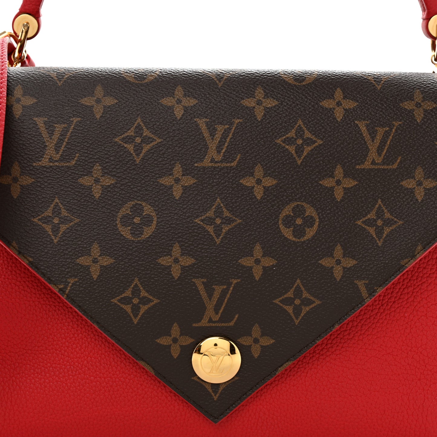 Grained Calfskin Monogram Double V Rubis