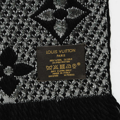 Louis Vuitton Wool Silk Logomania Shine Scarf Black 3 of 4