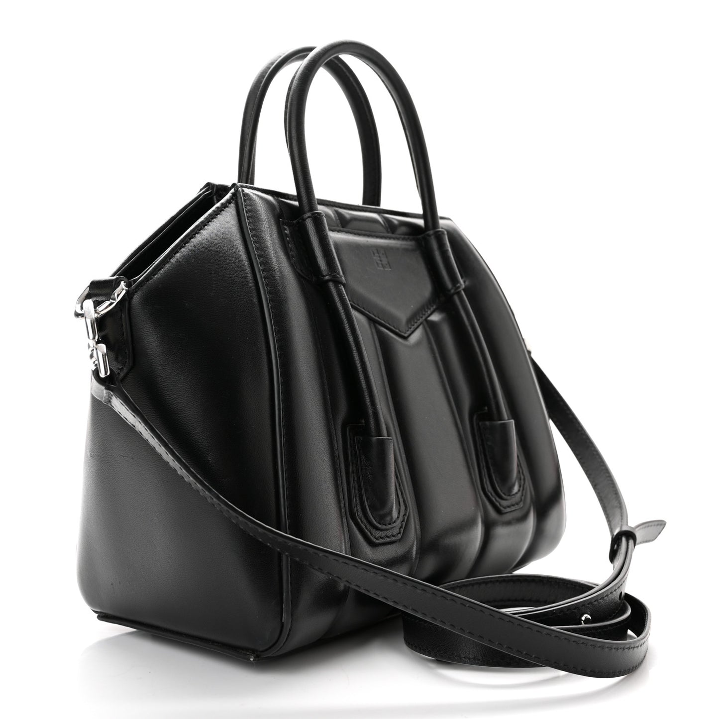 Box Calfskin Padded Mini Lock Antigona Shoulder Bag Black Black