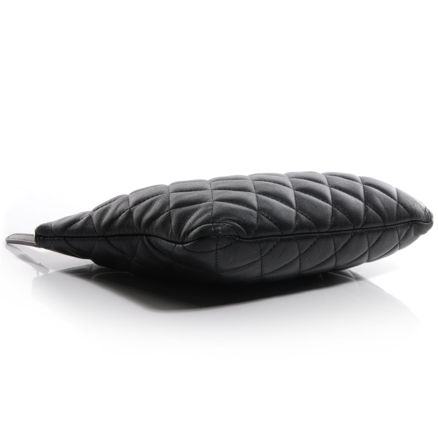 Lambskin Quilted Medium Cosmetic Case Black