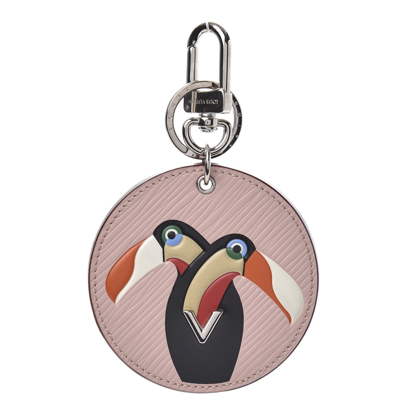 Epi Exotic Birds Bag Charm Key Ring Crystal Pink