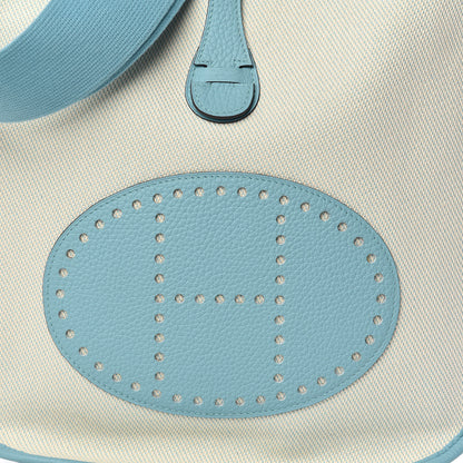 Hermes Toile Taurillon Clemence Evelyne III PM Bleu Atoll 10 of 11