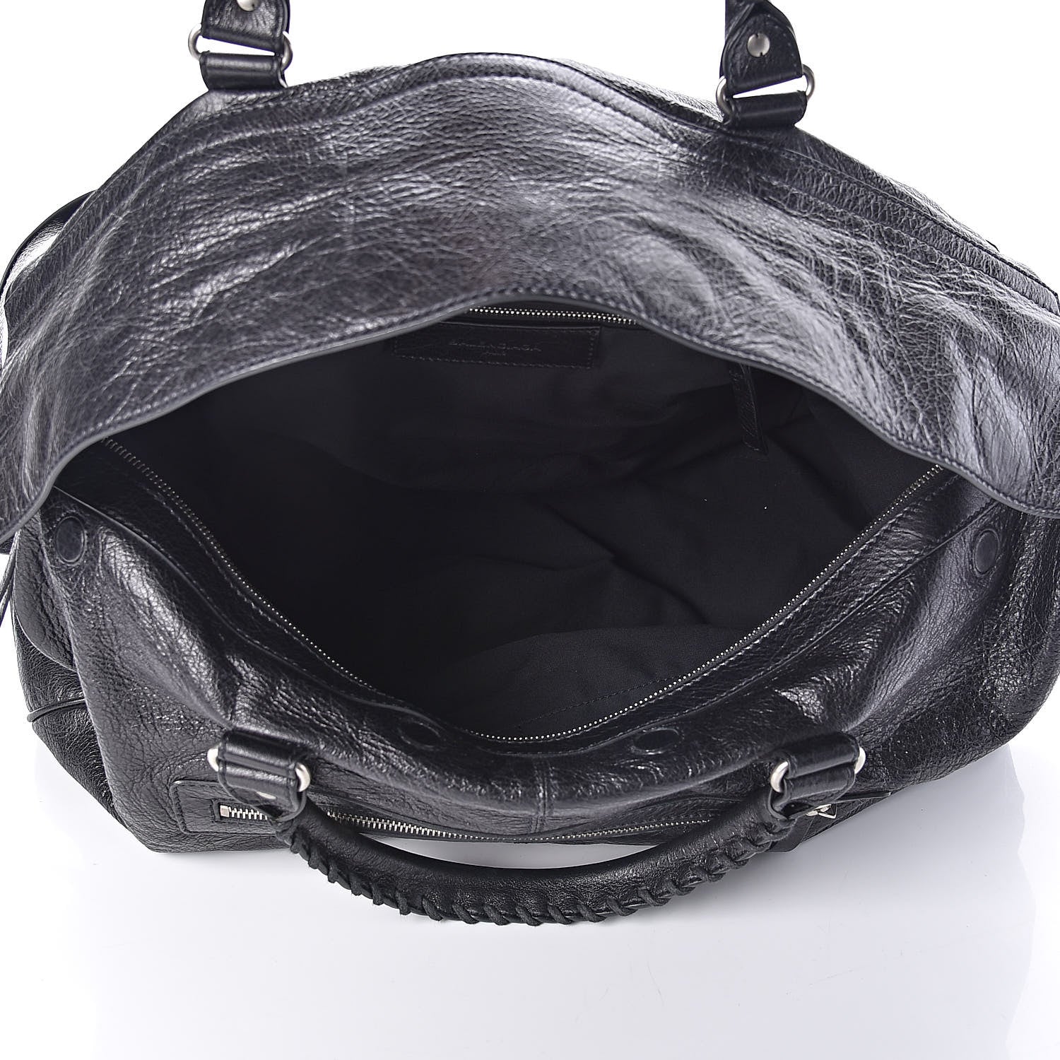 Balenciaga Agneau Classic Silver Hardware S Squash Boston Black 5 of 9