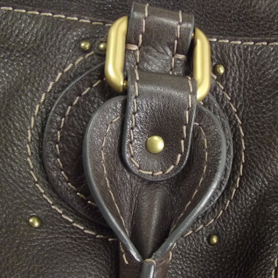 Leather Paddington Tote Brown