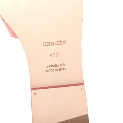 Hermes Goatskin Oran Sandals 40.5 Rouge Blush 9 of 11