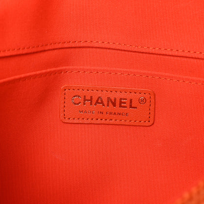 Chanel Braided Raffia Small Coco Beach Flap Bag Orange 5 of 10
