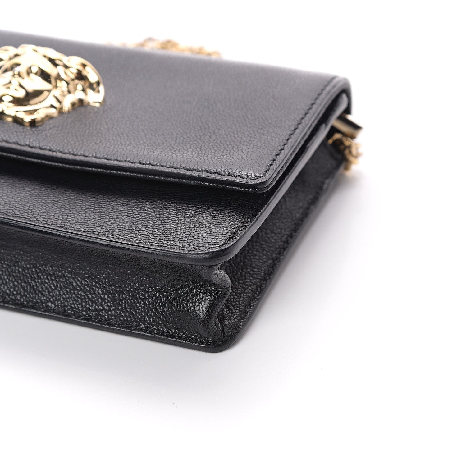 Versace Grained Calfskin Palazzo Chain Evening Bag Black 8 of 8