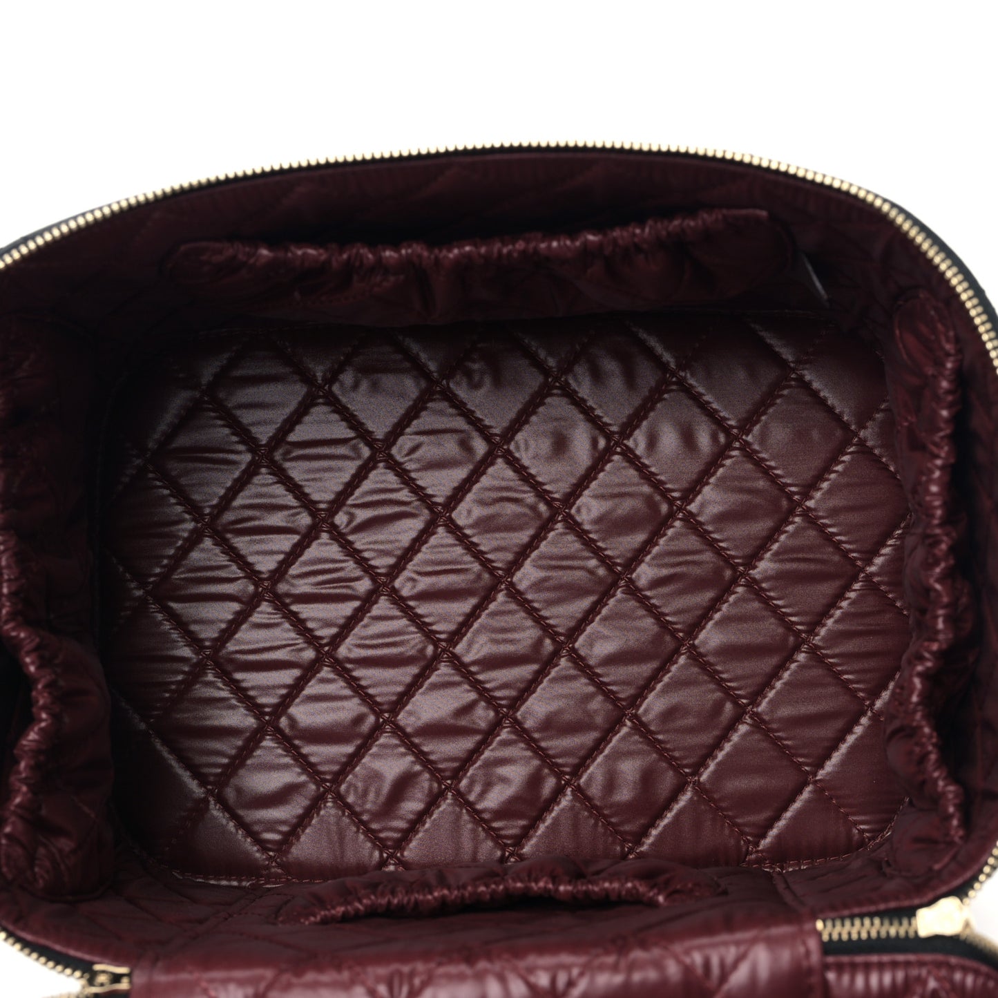 Lambskin Quilted Large Vanity Pouch Black