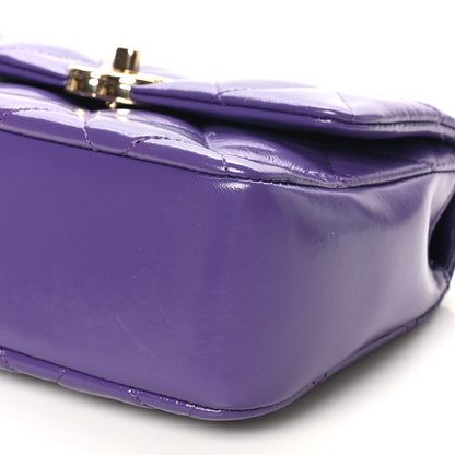 Chanel Shiny Lambskin Quilted Mini Coco Trip Flap Bag Purple 10 of 11