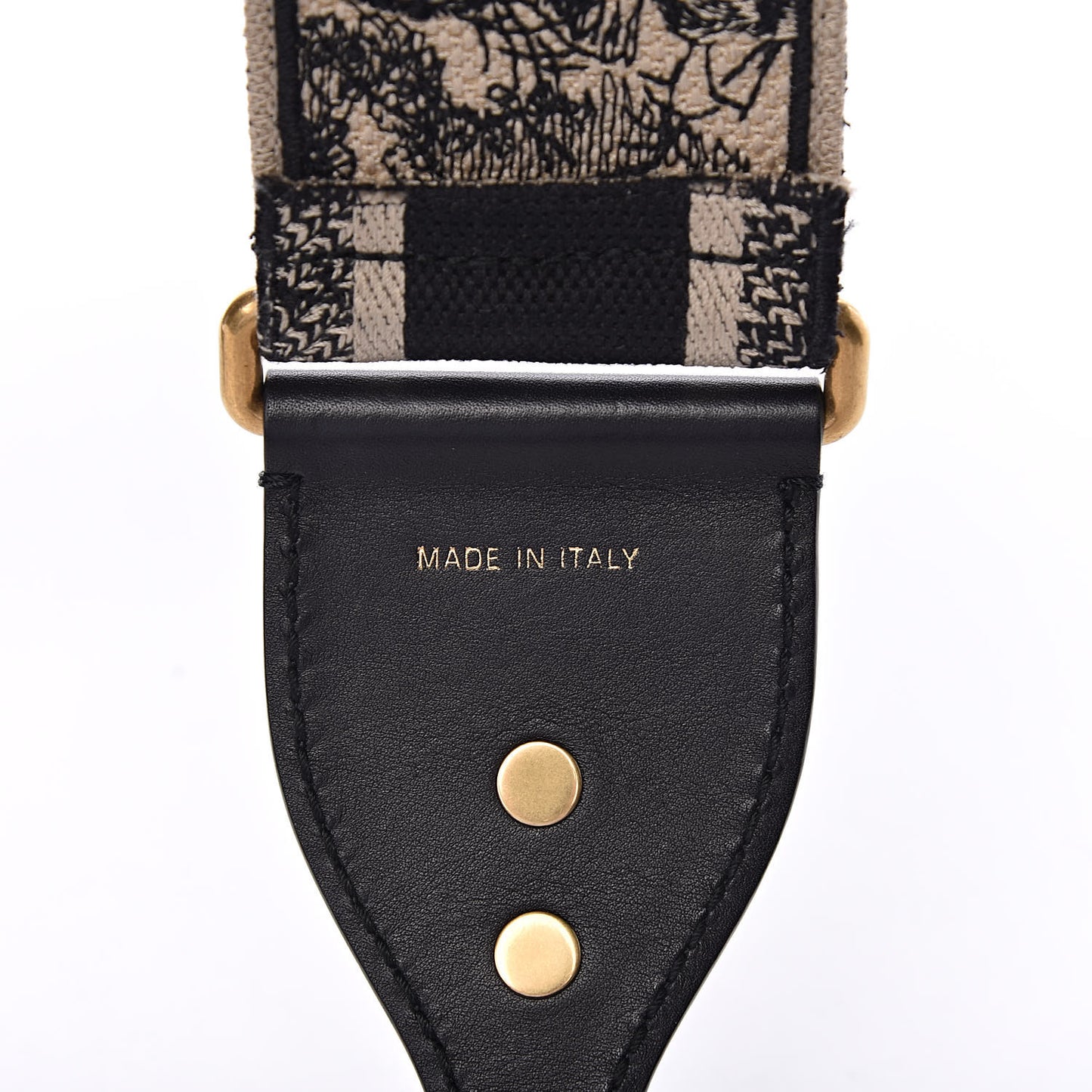 Canvas Embroidered Shoulder Strap Black
