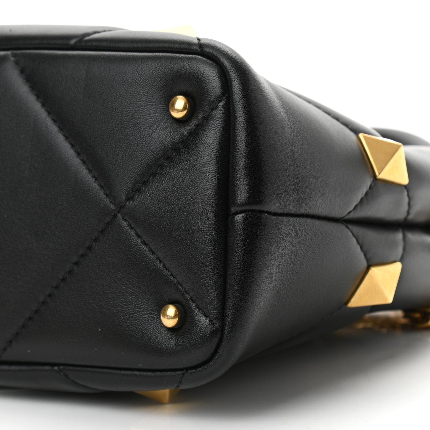 Nappa Small Roman Stud The Handle Bag Black