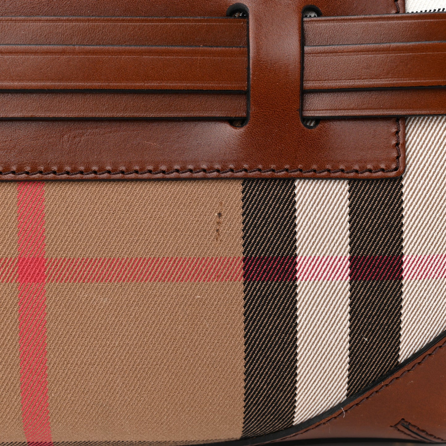House Check Bridle Calfskin Medium Alchester Bowling Bag Dark Tan