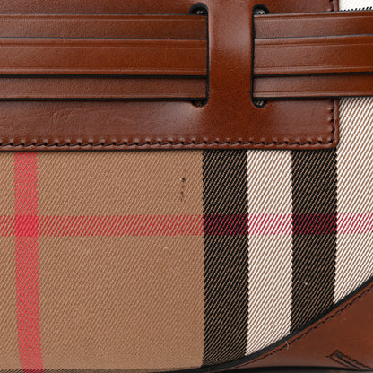 Burberry House Check Bridle Calfskin Medium Alchester Bowling Bag Dark Tan 13 of 13