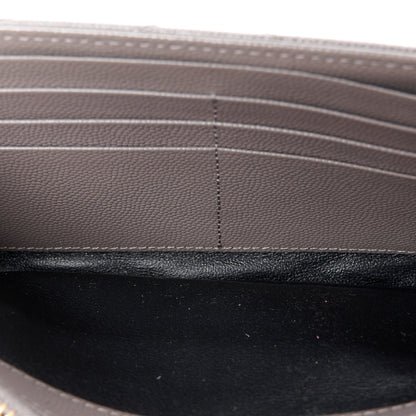 Saint Laurent Grain De Poudre Matelasse Chevron Monogram Flap Wallet Storm 14 of 15