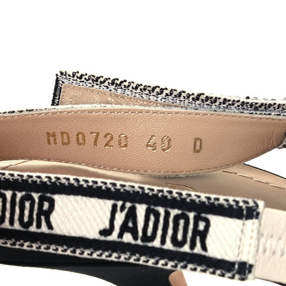 Christian Dior Mesh Fabric Ribbon J'Adior Slingback 100mm Pumps 40 Black 10 of 11
