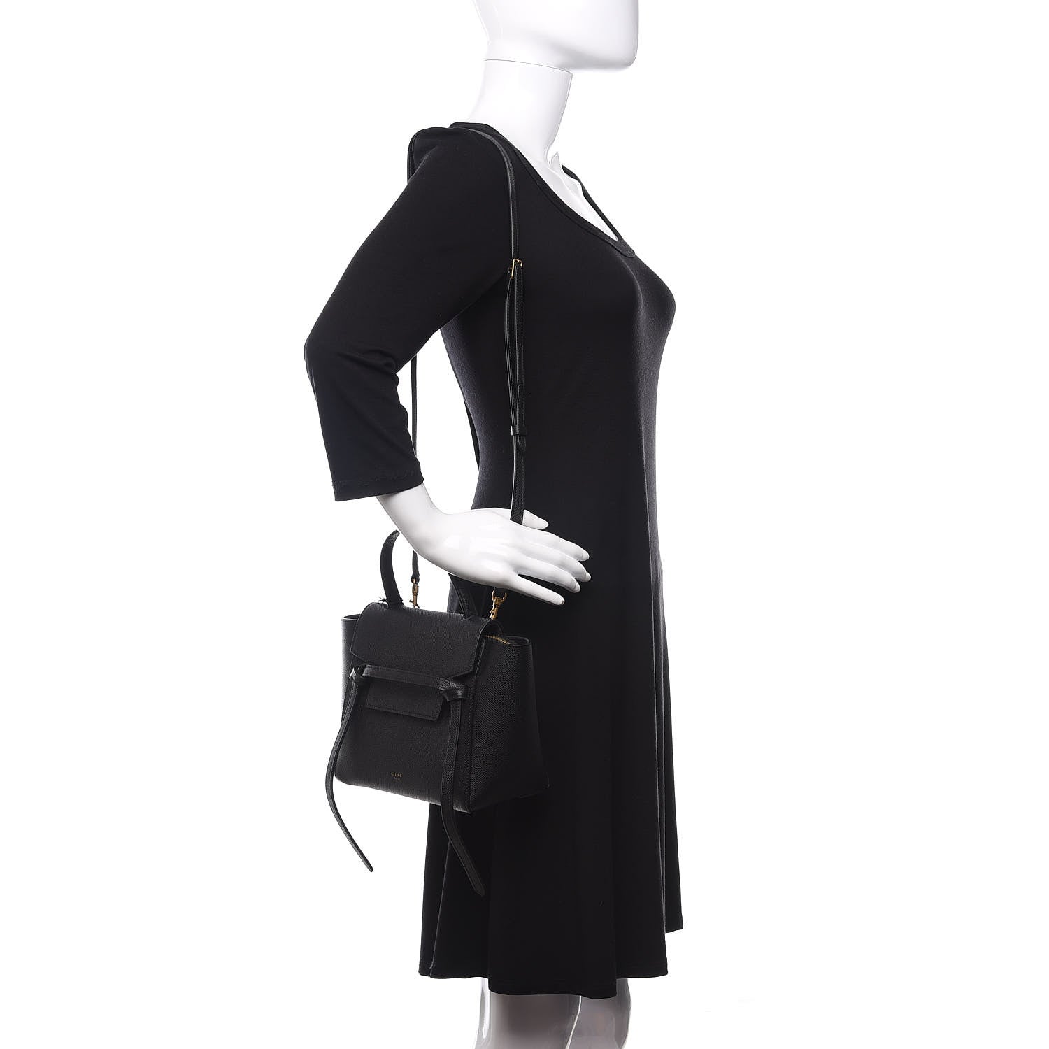 Celine Grained Calfskin Nano Belt Bag Black 2 of 10