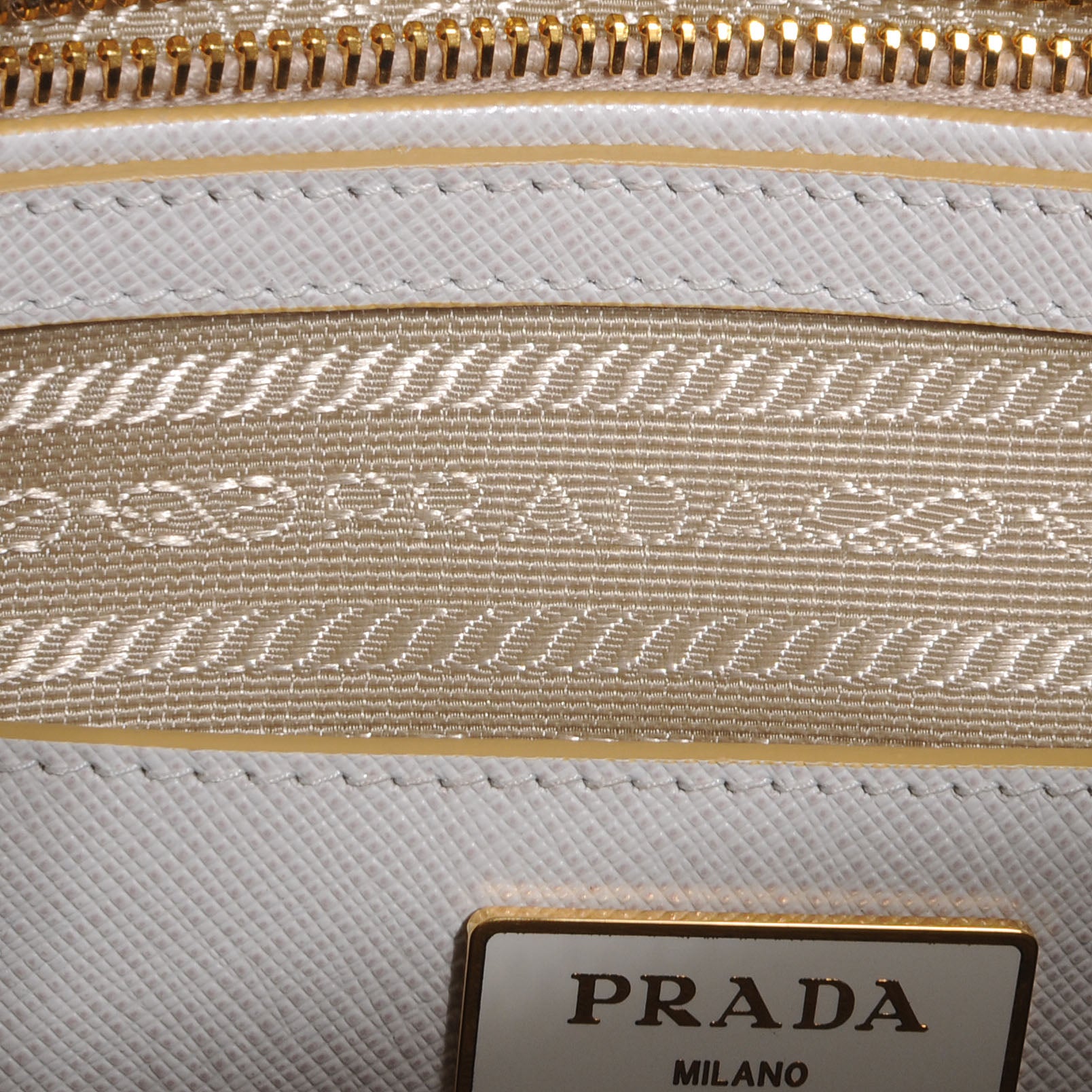 Prada Saffiano Lux Bi-Color Promenade Tote Ginestra White 8 of 9